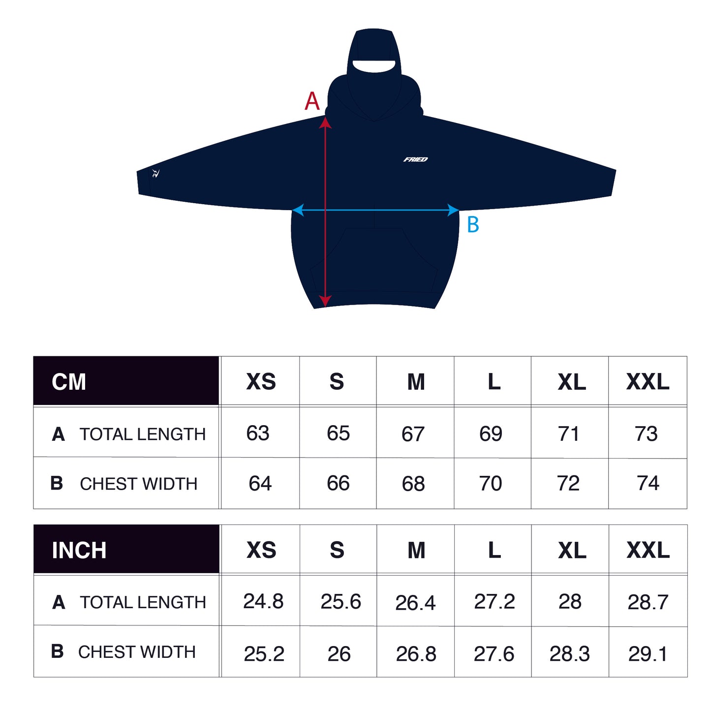 DARK BLUE - BALACLAVA ZIP HOODIE