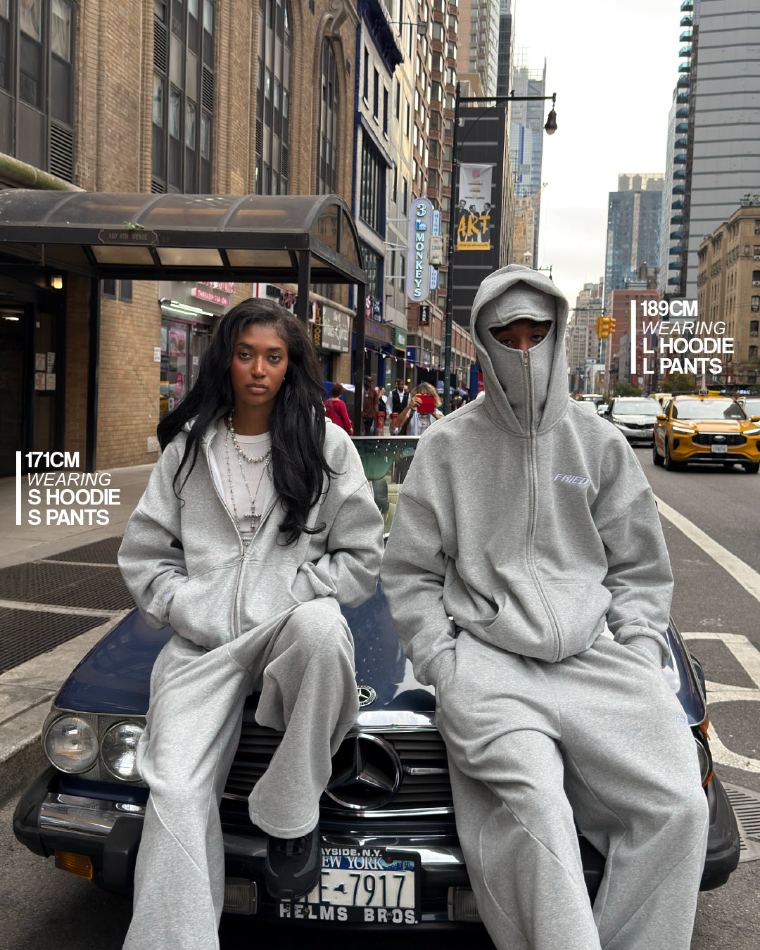 BALACLAVA ZIP HOODIE (GREY MELANGE) – FRIED SKATEBOARDING