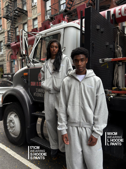 MELANGE GREY - OPEN LEG JOGGER