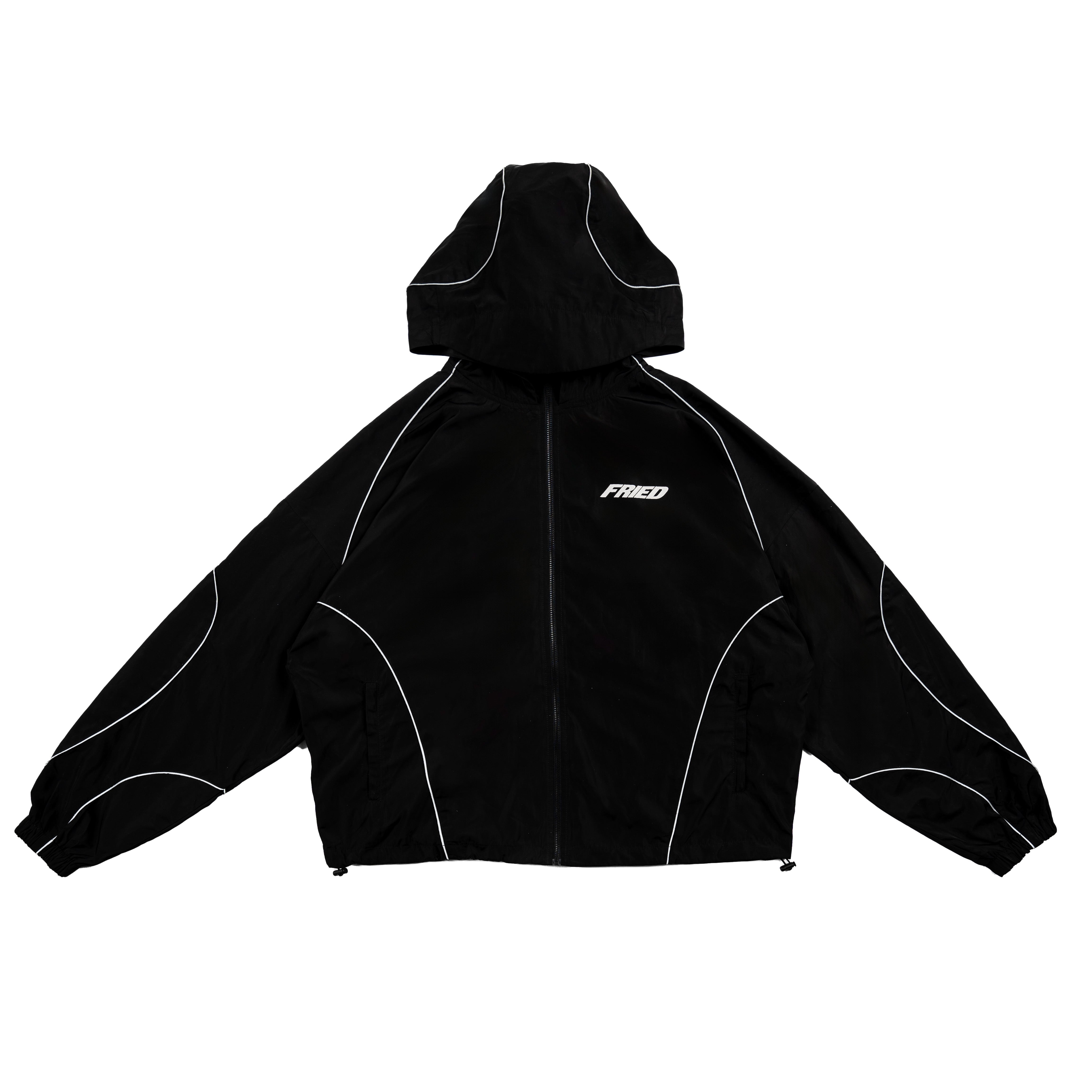 BLACK - WATERPROOF ZIP HOODIE - PRE ORDER – FRIED SKATEBOARDING