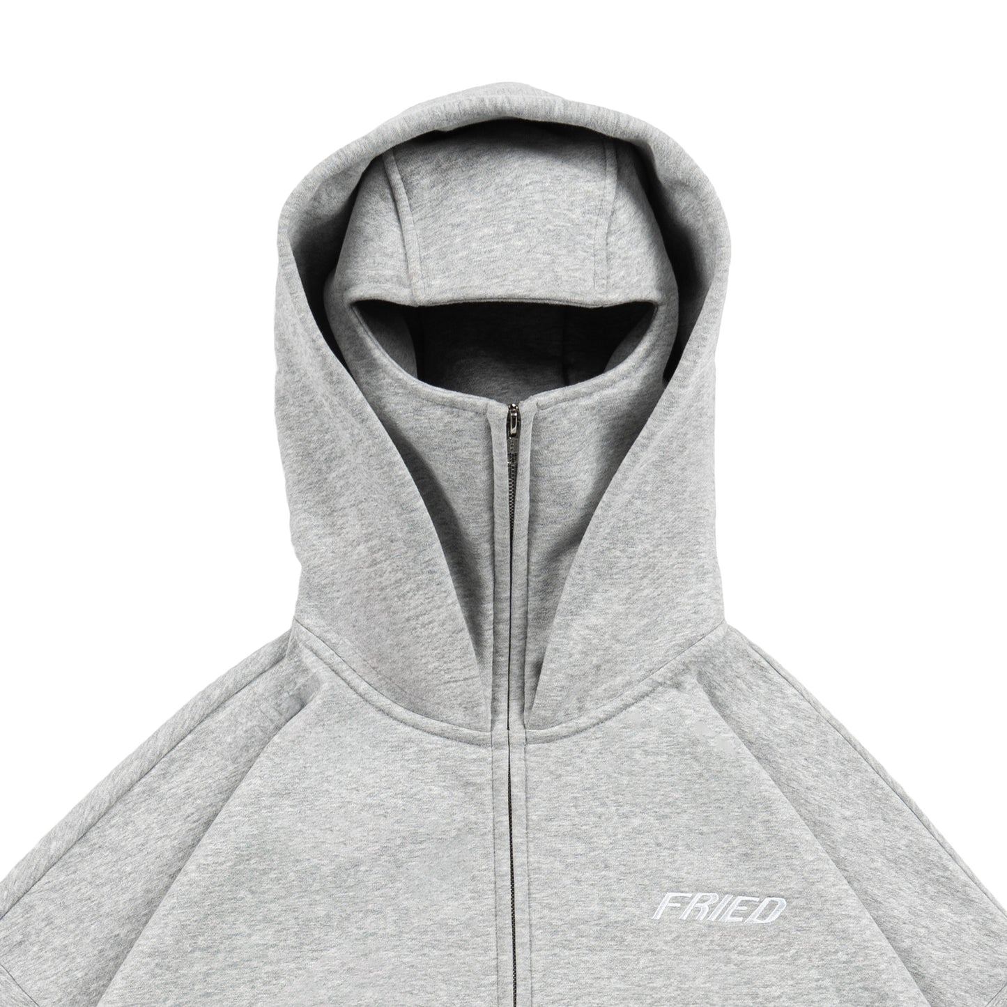 MELANGE GREY - BALACLAVA ZIP HOODIE