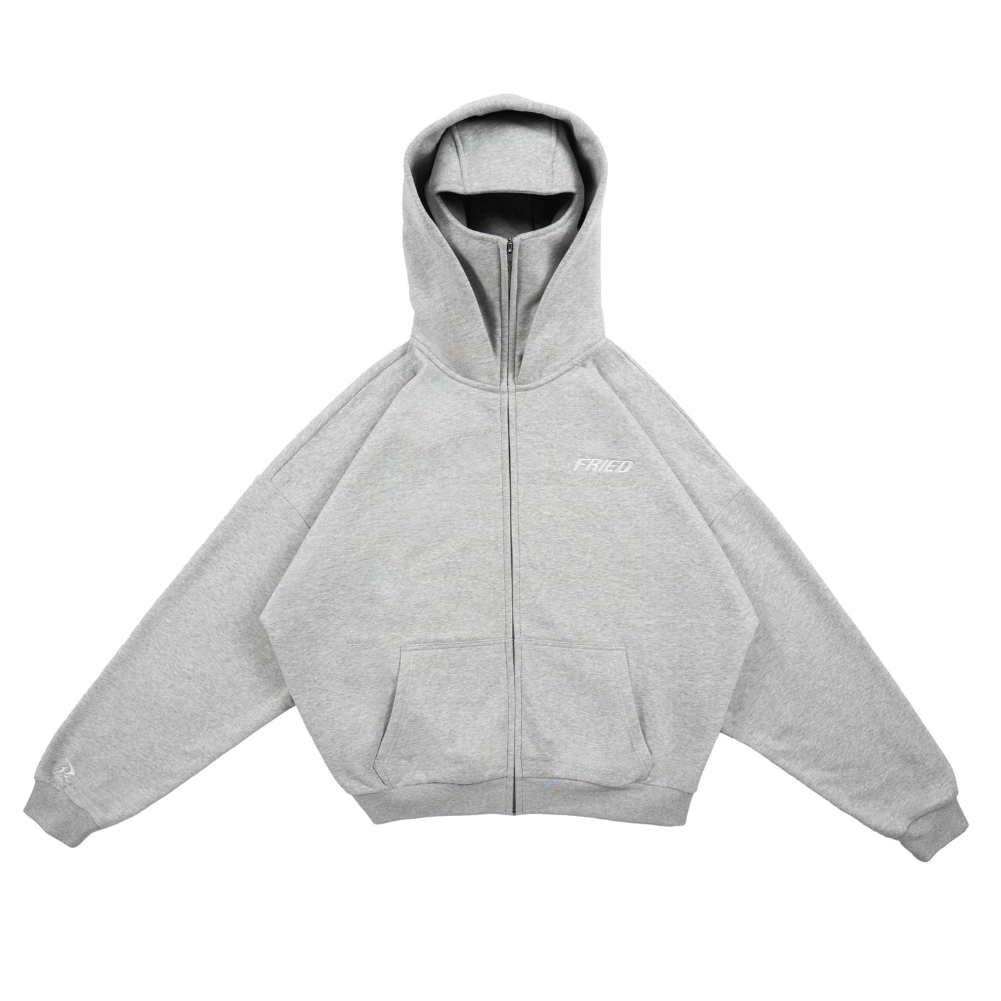 MELANGE GREY - BALACLAVA ZIP HOODIE