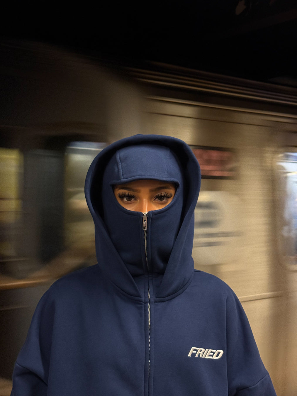 DARK BLUE - BALACLAVA ZIP HOODIE