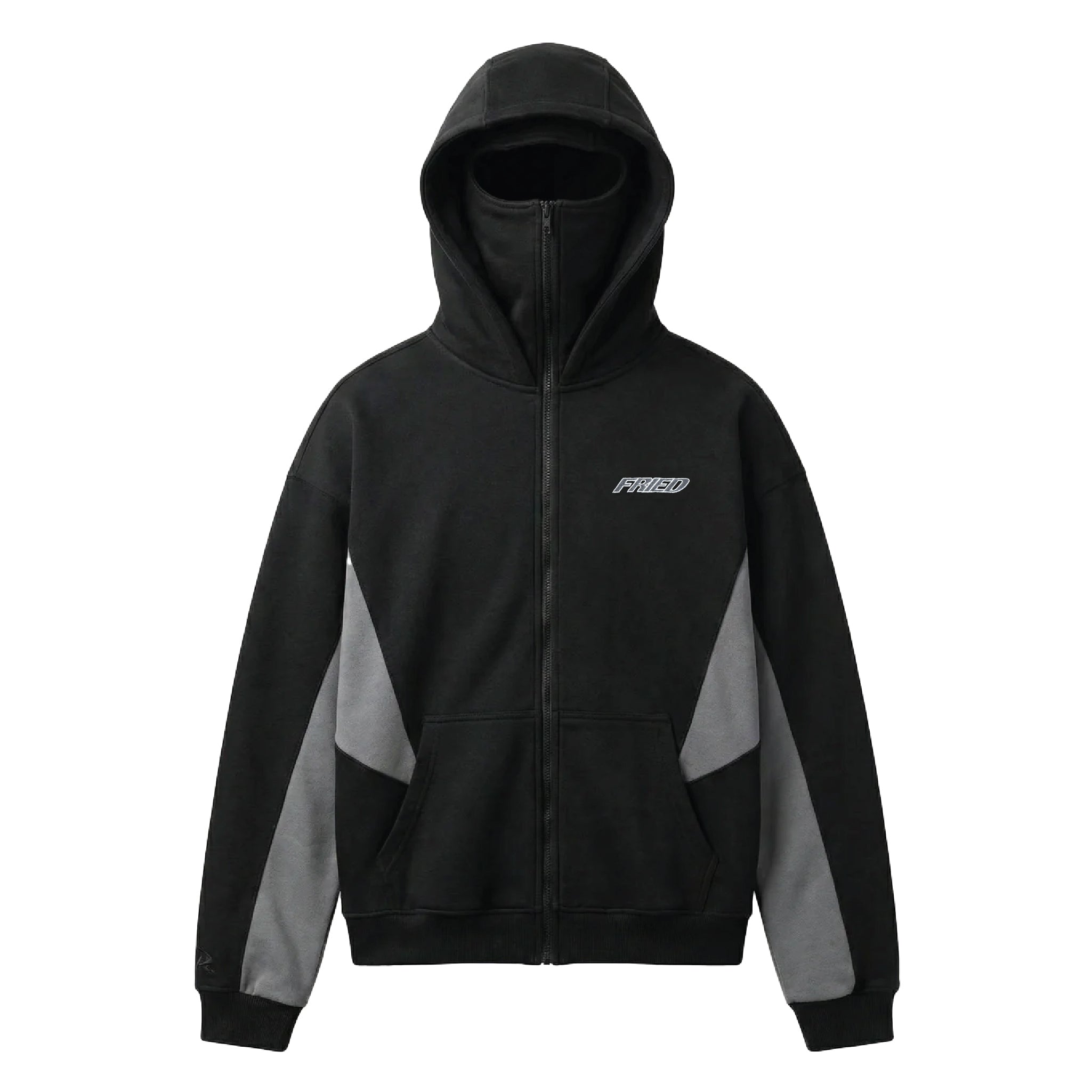 BLACK/GREY - BALACLAVA ZIP HOODIE – FRIED SKATEBOARDING