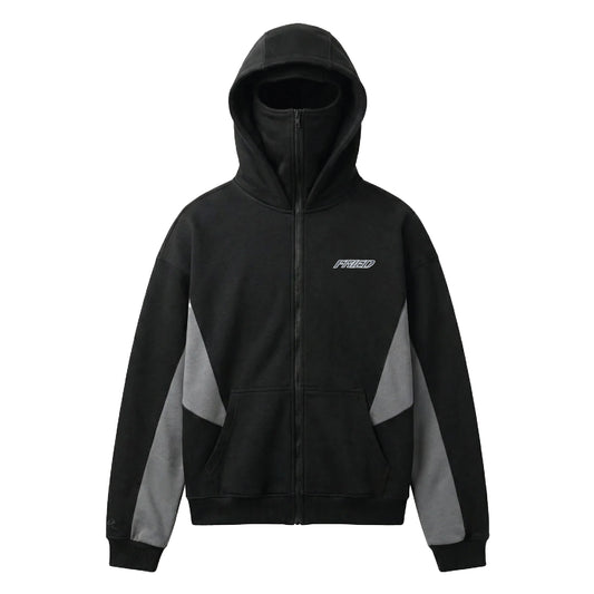 BLACK/GREY - BALACLAVA ZIP HOODIE - PRE ORDER