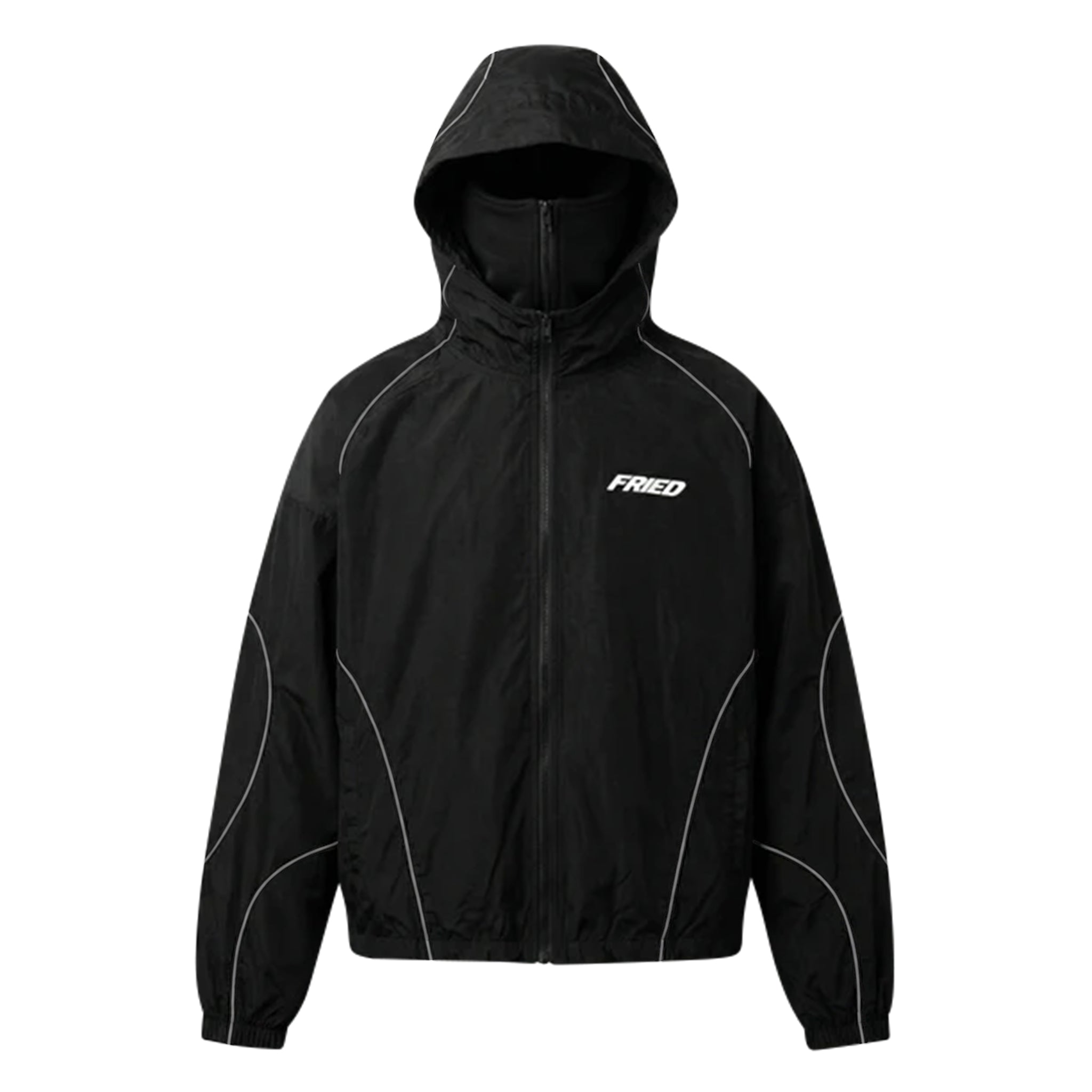 BLACK - REFLECTIVE TRACK JACKET – FRIED SKATEBOARDING